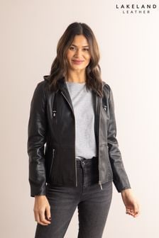 Lakeland Leather Black Abbeyville Hooded Leather Jackets (N45455) | $410