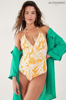 Accessorize Yellow Palm Print Swimsuit (N45465) | €23