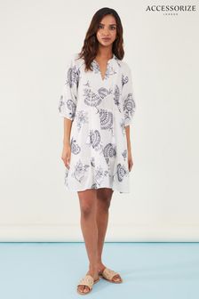 Accessorize Shell Embroidered Mini White Dress (N45470) | €31