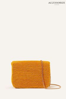 Sac à bandoulière Accessorize jaune orné de perles et de chaînes (N45556) | €20