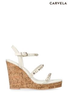 Carvela Cream Precious Wedge 100 Sandals (N45721) | 950 ر.س