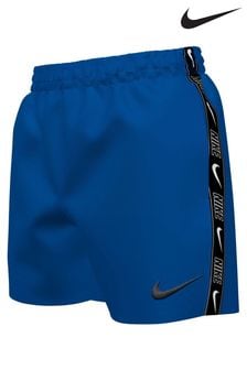 Nike Blue Nike Swim Logo Tape 4 Inch Volley Shorts (N45881) | €33