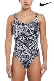 Black - Nike Nike Swim Swirl Swimsuit (N45889) | kr920