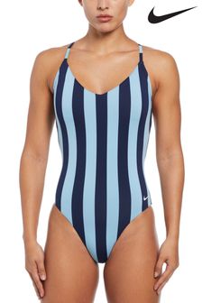 Nike Swim Blue Statement Stripe Swimsuit