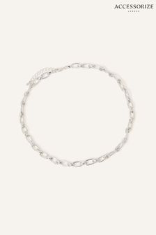 Accessorize Silver Tone Sterling Plated Twisted Link Chain Necklace (N45970) | €12