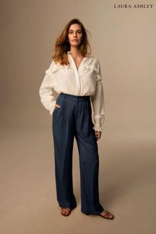 Темно-синий - Широкие брюки из лиоцелла Tencel Laura Ashley (N46125) | €76