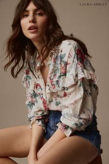 Светло-бежевые/розовые - Laura Ashley блузка с вышивкой ришелье (N46172) | €52