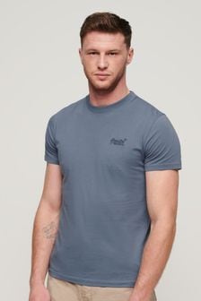Blau - Superdry Essential T-Shirt mit Logostickerei (N46298) | 30 €