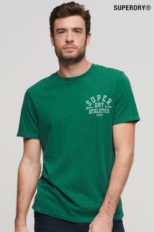 Zielony - Koszulka Superdry Athletic College z grafiką (N46304) | 190 zł