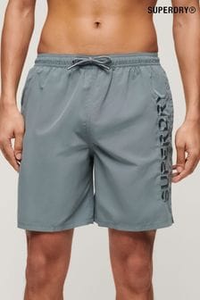 Superdry Grey Premium Emb 17” Swim Shorts (N46307) | SGD 87