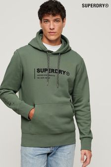 Green - Superdry Utility Sport Logo Loose Hoodie (N46325) | kr1 100