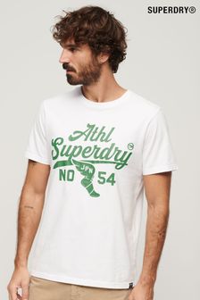 Superdry White/Green Track And Field Ath Graphic T-Shirt (N46340) | 148 QAR