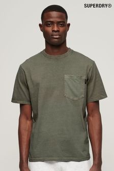Grün - Superdry T-Shirt mit Kontrastnähten in der Tasche (N46342) | 41 €