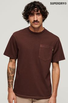 חום - חולצת טי עם כיס תפור בצבעים מנוגדים של Superdry (N46343) | ‏136 ‏₪