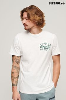 Superdry White Athletic College Graphic T-Shirt (N46379) | SGD 58