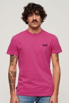粉色 - Superdry有機棉復古刺繡T恤 (N46385) | NT$930