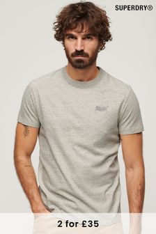 Superdry Pale Grey Organic Cotton Vintage Embroidered T-Shirt (N46390) | $25