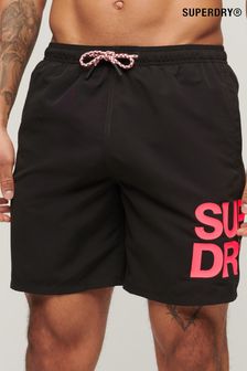 Schwarz - Superdry Sportswear Badehose mit Logo, 17" (N46413) | 61 €