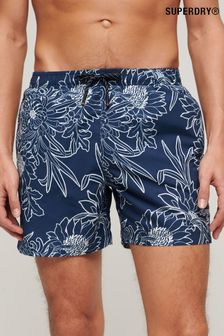 Superdry Blue Printed 15" Swim Shorts (N46442) | SGD 87