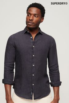 Серый - Льняная рубашка с длинными рукавами Superdry Studios (N46449) | €99