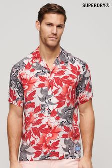 Красный разноцветный - рубашка с короткими рукавами и гавайским принтом Superdry (N46450) | €76