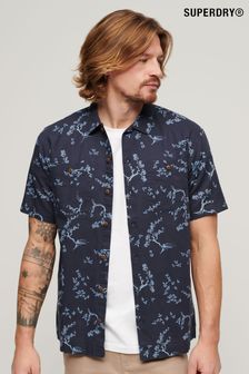 藍色 - Superdry Short Sleeved Beach Shirt (N46452) | NT$2,100