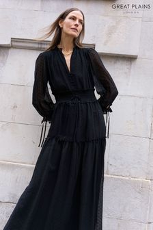 Great Plains Black Heart Dobby Long Sleeve Dress (N46465) | €56