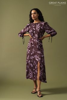 Great Plains Purple Mono Poppy Tie Back Dress (N46467) | €55