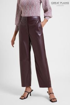 Great Plains Brown Ania Faux Leather Trousers (N46488) | €31