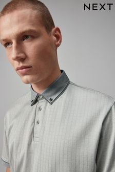 Grey Short Sleeve Smart Collar Polo Shirt (N46548) | €37