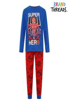 Brand Threads Blue Marvel Spiderman Boys Pyjama Set (N46583) | SGD 27
