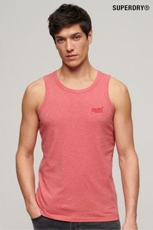 Różowy - Koszulka bez rękawów Superdry Essential z logo (N46710) | 115 zł