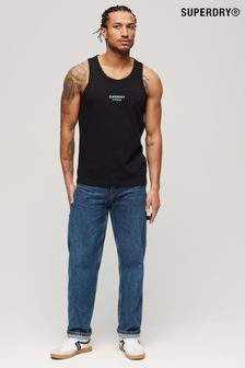 Superdry Black Sportswear Logo Relaxed Vest (N46718) | SGD 48