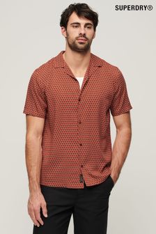 紅色 - Superdry Short Sleeve Revere 70s Shirt (N46725) | NT$2,330