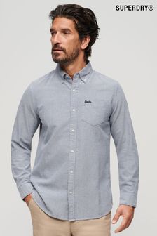 Синий - Superdry хлопковая оксфордская рубашка с длинными рукавами (N46727) | €68