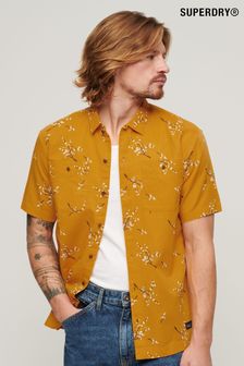 Золотистый с цветочным цветочны - Superdry пляжная рубашка с короткими рукавами (N46728) | €68