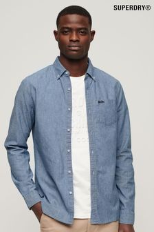 Superdry Blue Cotton Long Sleeved Oxford Shirt (N46729) | OMR23