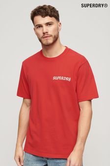 Rot - Superdry Loose-T-Shirt mit Tattoo-Grafik (N46738) | 45 €