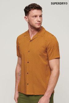 Superdry Brown Short Sleeve Revere 70s Shirt (N46771) | €63
