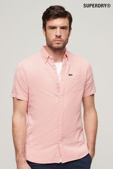 Superdry Pink Seersucker Short Sleeved Shirt (N46776) | 223 QAR