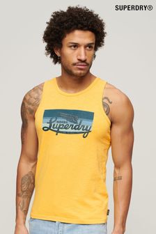 Superdry Yellow Cali Striped Logo Vest (N46782) | KRW53,400