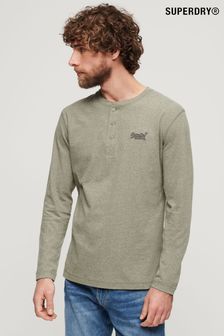 ירוק - חולצת הנלי בייסיק עם שרוול ארוך ולוגו של Superdry (N46786) | ‏151 ‏₪