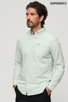 淡綠色 - Superdry Cotton Long Sleeved Oxford Shirt (N46792) | NT$2,100