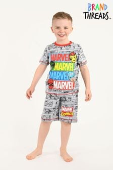 Brand Threads Grey Marvel Boys Short Pyjama Set (N46907) | 79 QAR