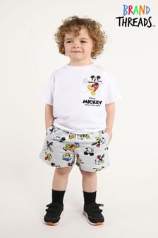Brand Threads Grey Disney Mickey Mouse Boys BCI Cotton Daywear Set Ages 1-5 (N46988) | ₪ 80