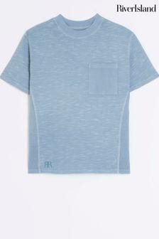 River Island Blue Boys Slub Waffle T-Shirt (N47170) | AED45 - AED57