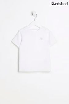 River Island White Boys Textured T-Shirt (N47195) | €13