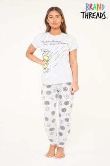 Brand Threads White Disney Winnie the Pooh Ladies Pyjama Set (N47284) | €33