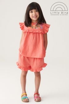 Little Bird by Jools Oliver Pink Floral Embroidered Frill Tank Top and Shorts Set (N47356) | 153 SAR - 191 SAR