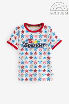 Little Bird by Jools Oliver Red Short Sleeve Raglan Super Sparkler Celebration T-Shirt (N47379) | AED67 - AED83